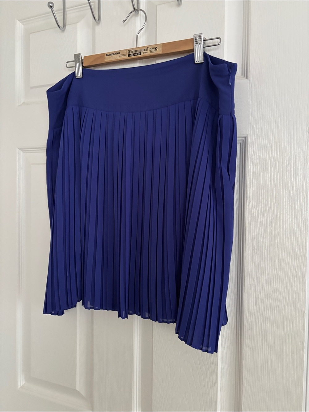 LOFT Pleated A-Line Skirt in Deep Blue